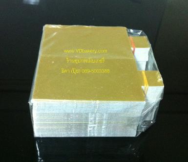 (610390) กระดาษรองมูส-เค้ก ทรงสี่เหลี่ยมผืนผ้า สีทอง (100ใบ/แพค)