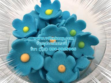 ดอกไม้น้ำตาล สีฟ้า (30ชิ้น/แพค)