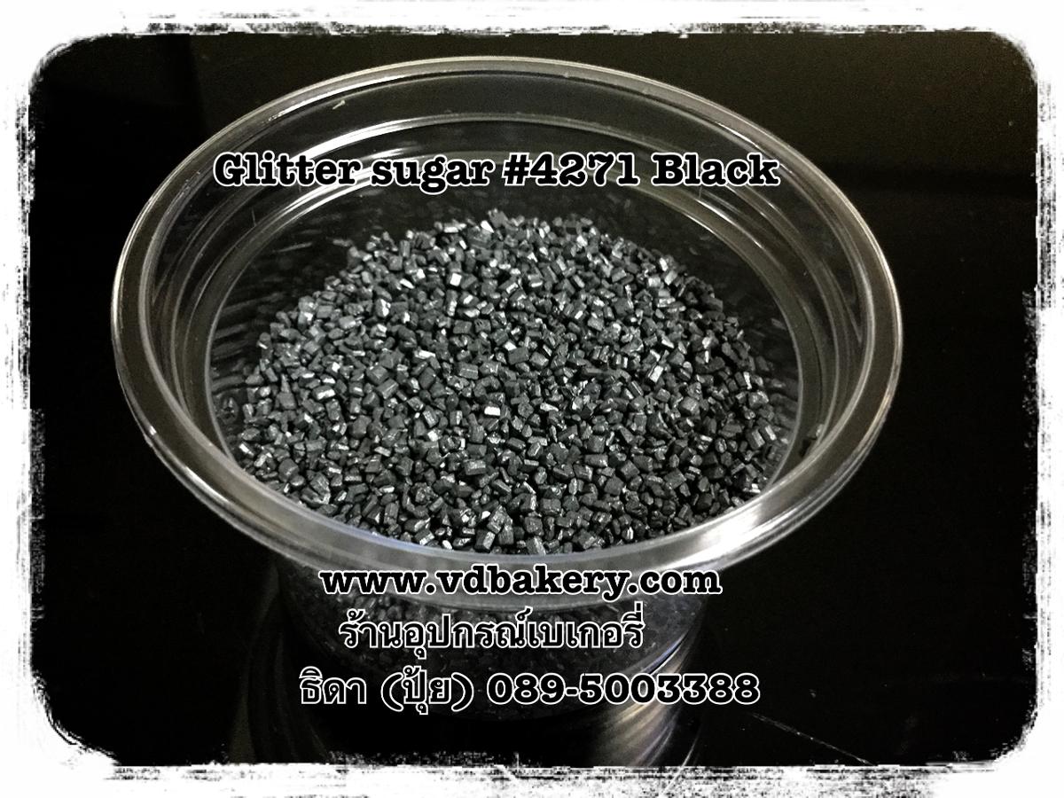 เกล็ดน้ำตาล Glitter Sugar #4271 Black (50 g.)